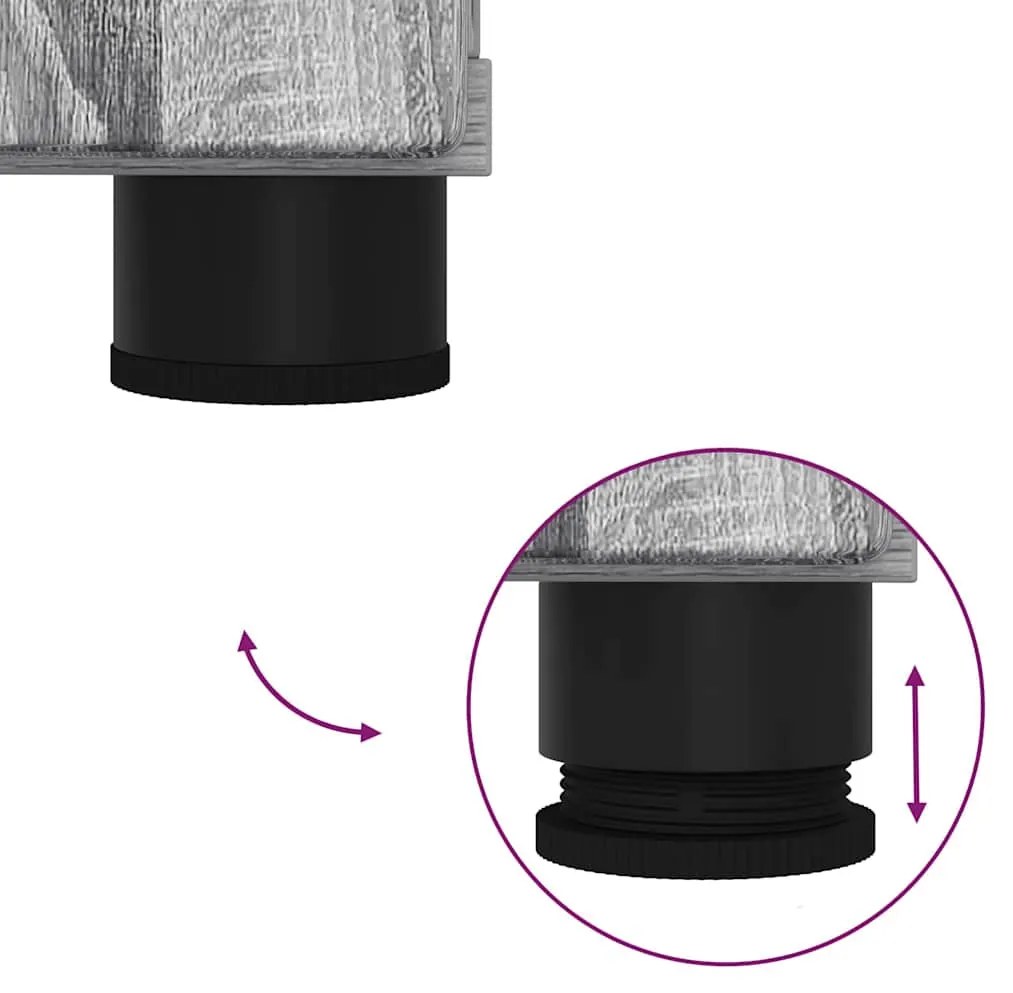 Fürdőszoba bútor szett 2 pcs Szürke sonoma 76.5 x 35 x 64 cm