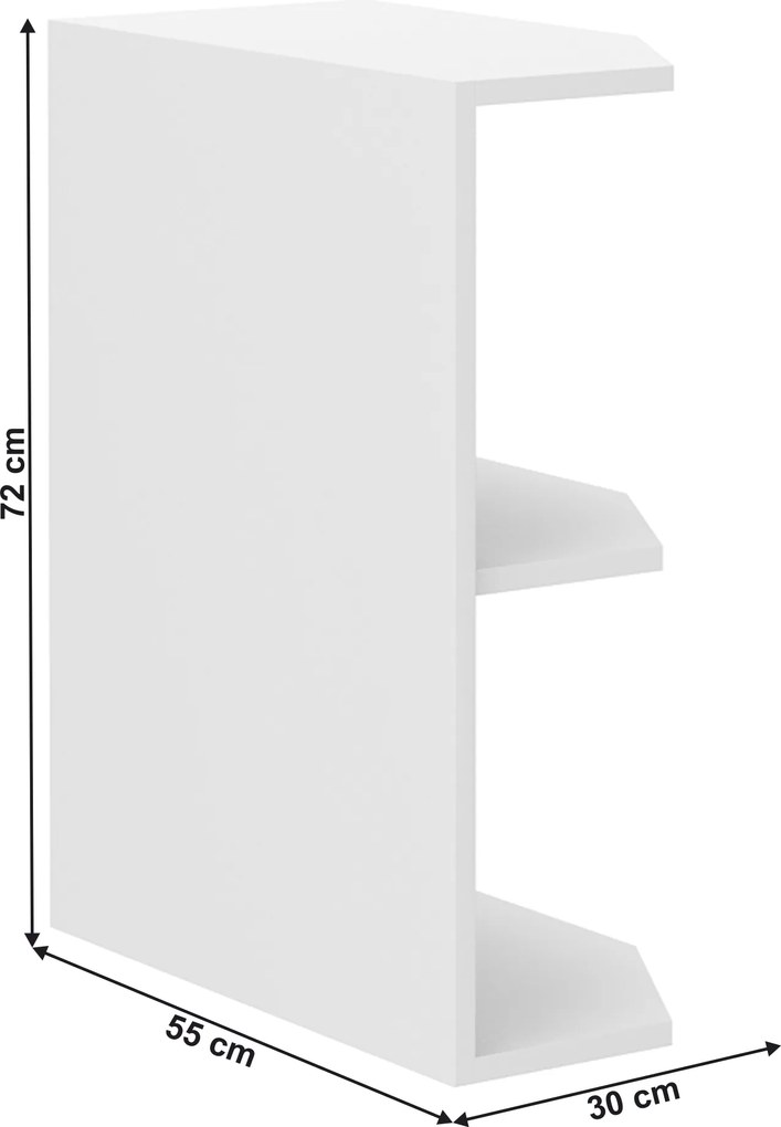 Alsó polcos szekrény, fehér, LULA 30 D ZAK BB