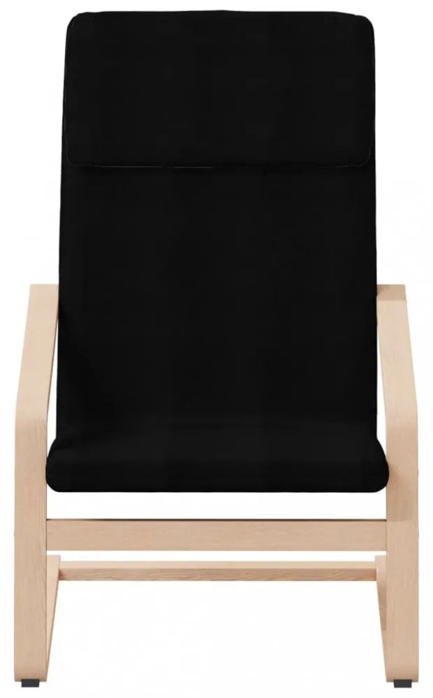 fekete szövet pihenőfotel lábtartóval