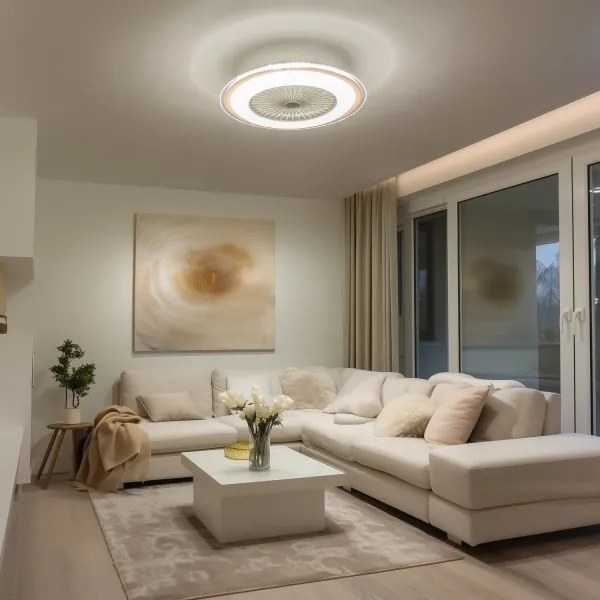 Brilagi - LED Dimmelhető lámpa ventilátorral RONDA LED/48W/230V fehér + távirányító