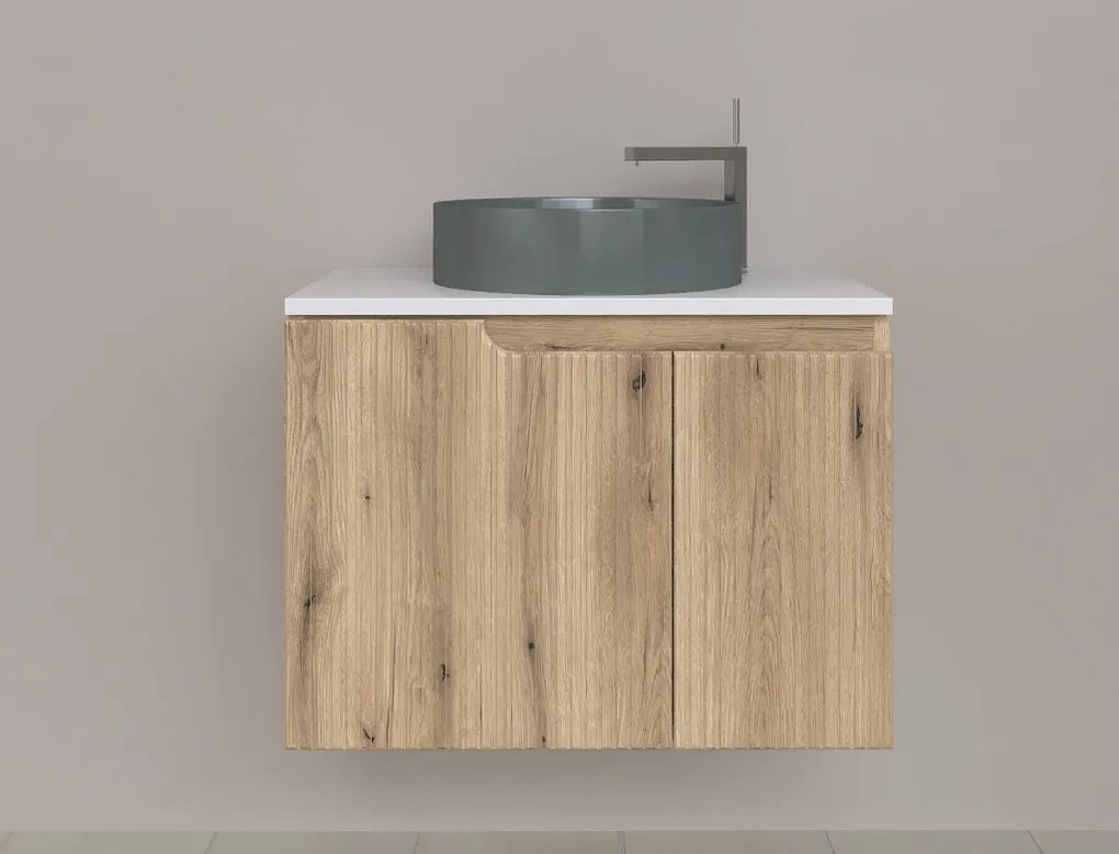 Piramida EURIDIKA fali fürdőszobabútor - mosdópult mosdó nélkül -2 ajtós - PINO TÖLGY - 75 x 48 x 53 cm