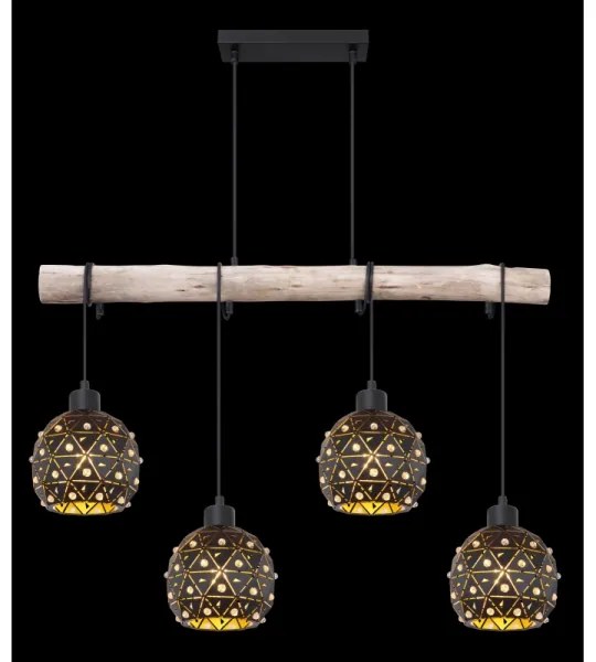 Globo 54029-4H - JODIE kábeles csillár 4xE27/40W/230V bézs/fekete