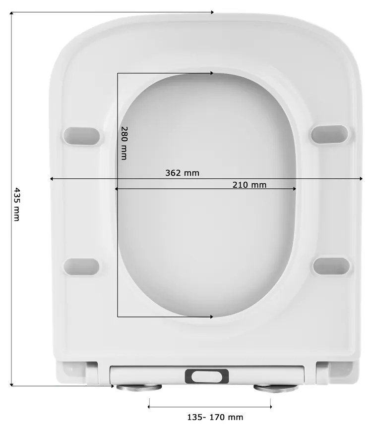 Gamma Venice, wc ülőke 435x362mm duroplasztból, lassú zárással, fehér, GMA-VENICE