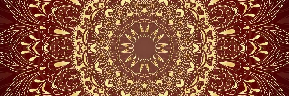 Kép arany Mandala bordó háttéren