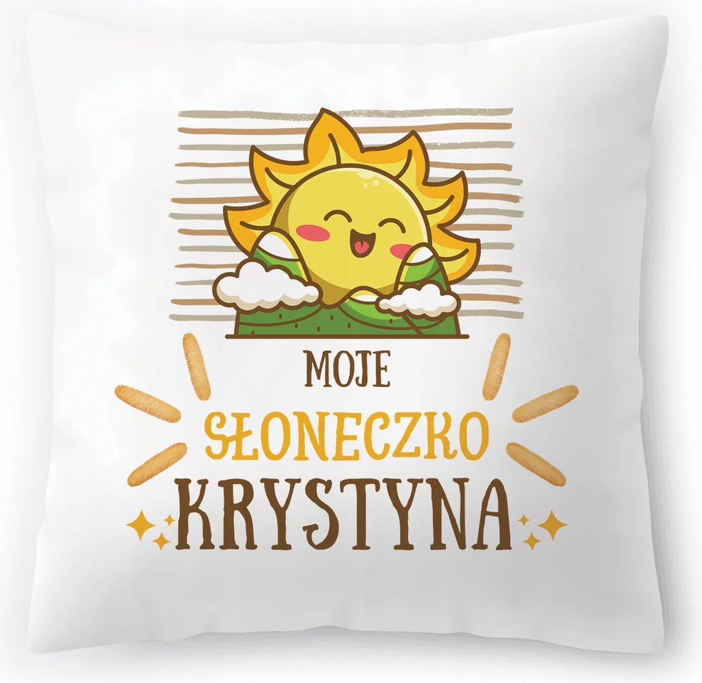 Párna Fehér 40x40 cm Krisztina Lánya Gyerek Nyomtatott Fotóval