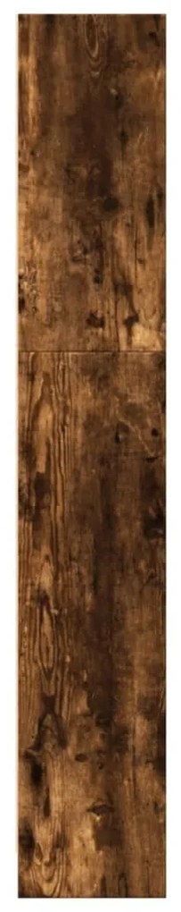 füstös tölgy színű szerelt fa könyvszekrény 40 x 24 x 143 cm