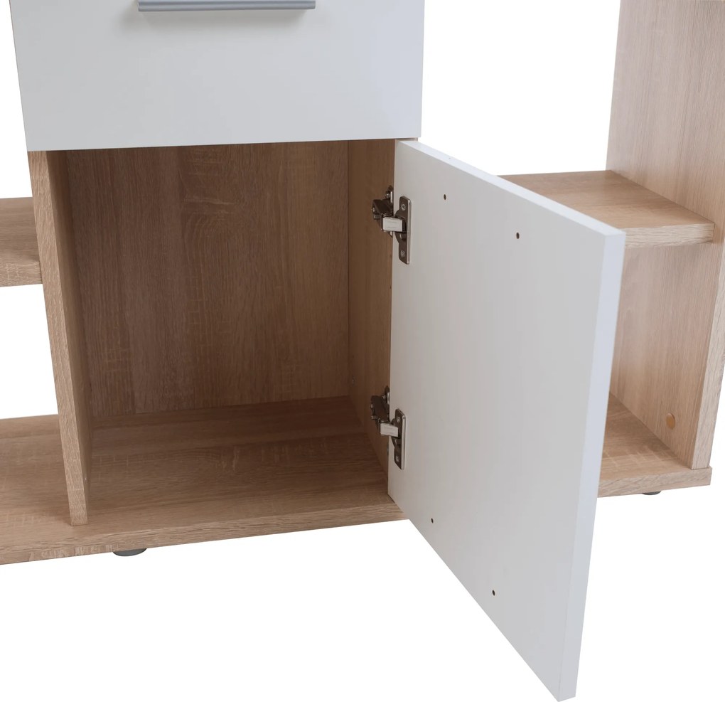 Sarok íróasztal, sonoma tölgy/fehér, NOE NEW