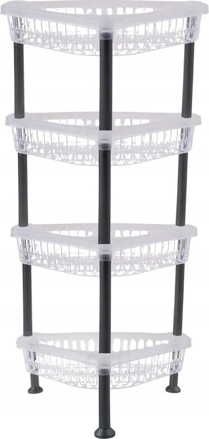 Műanyag sarokpolc 4 szintes