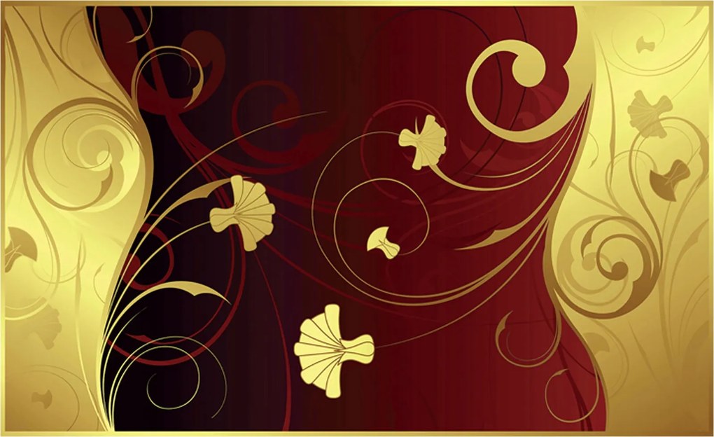 Fotótapéta Bordó Virágok és Liánok Vinyl absztrakt 254x184 +ragasztó