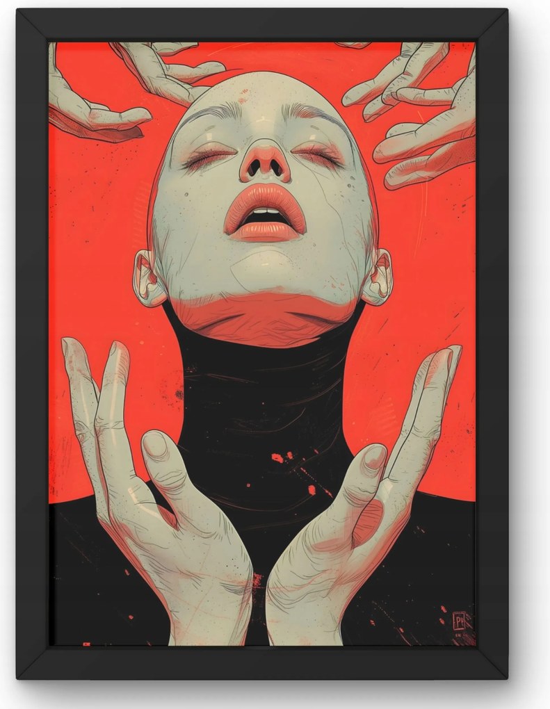 Poszter Nő Piros Absztrakt 50x70 cm