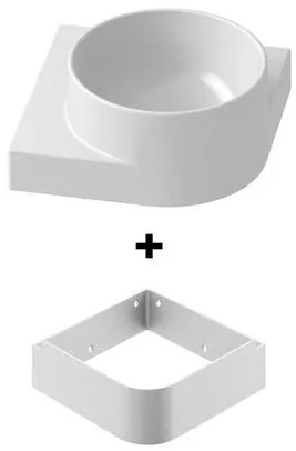 Ravak Yard mosdópult tartó konzol mosdóval 28x28x12,5 cm fehér X000001523