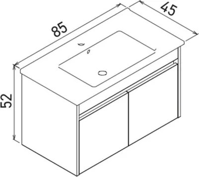 Side mosdószekrény, 85 cm – TR785PNC1206