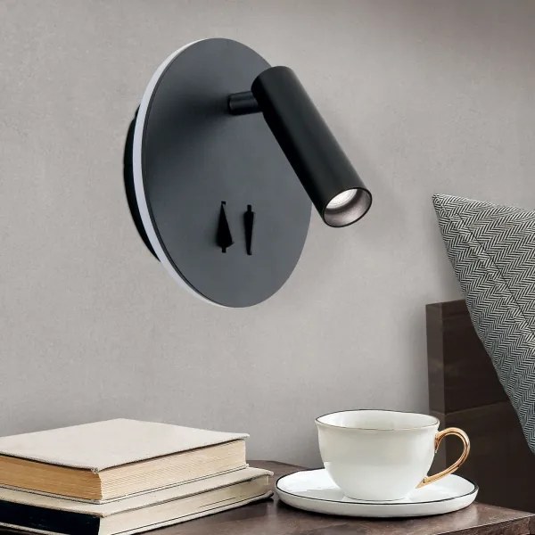 Orion WA 2-1467 - LED Fali spotlámpa LENNY LED/6W/230V + LED/3W fekete