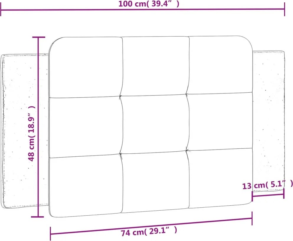 fekete és fehér műbőr fejtámla párna Zadar 100 cm