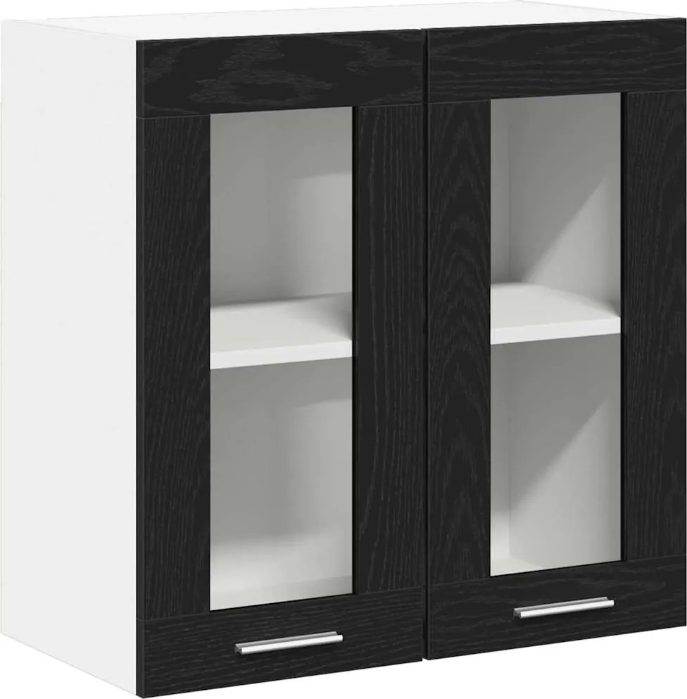 vidaXL Függő szekrény polcokkal Fekete tölgy 60 x 31 x 60 cm Faanyag