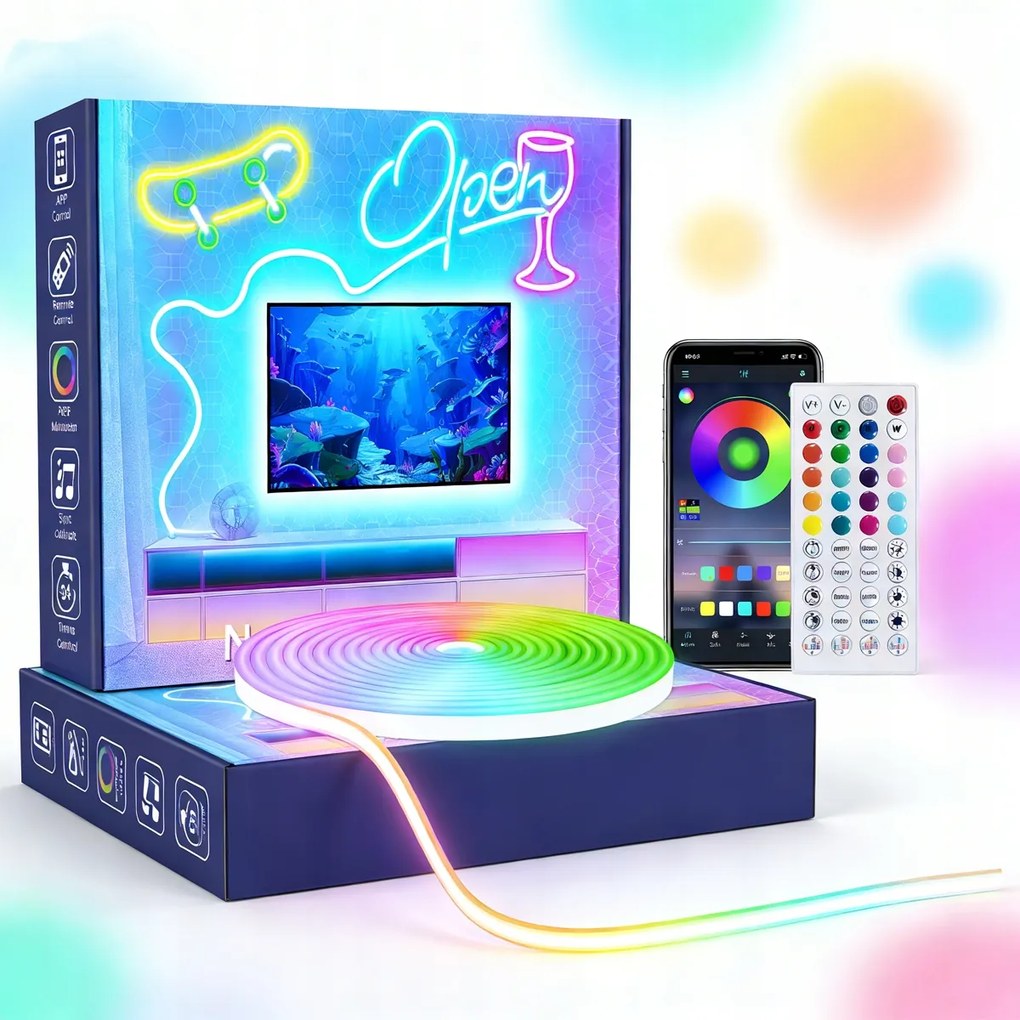 Led Szalag 6M Rgb Vízálló Led Szalag 5050 Távirányító Alkalmazás Vezérlés