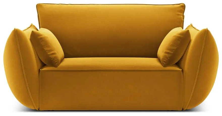 Mustársárga bársony fotel Vanda – Mazzini Sofas