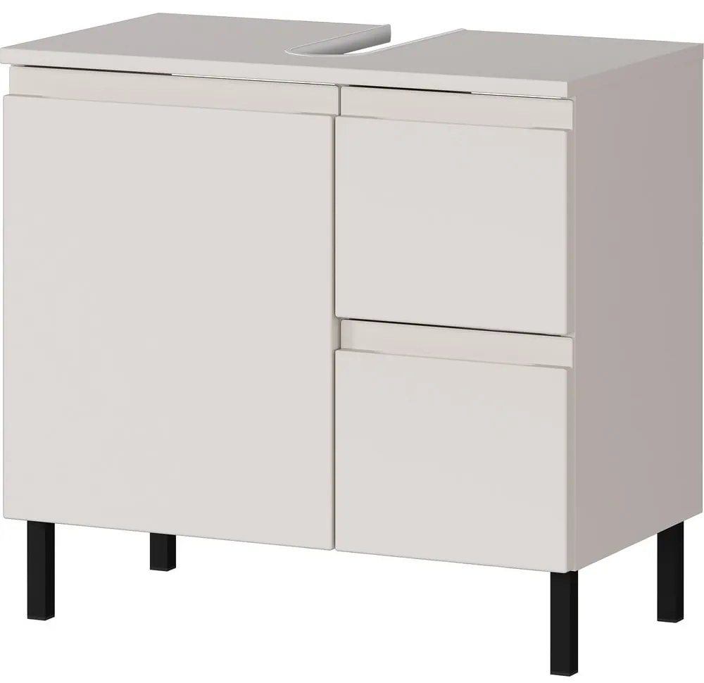 Krémszínű alacsony mosdó alatti szekrény 60x56 cm Salinas – Germania