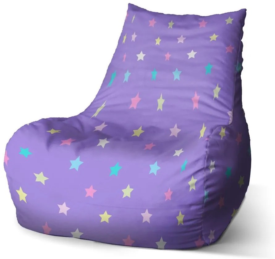 Bean babzsák csillagok lilán - gyerek, lila