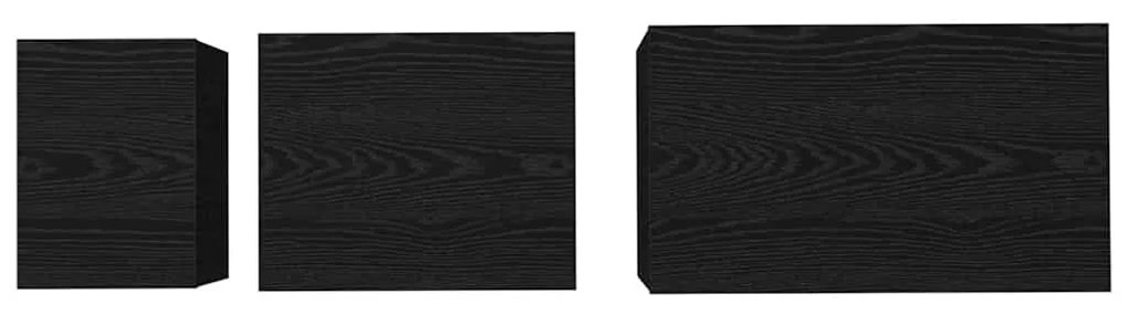 Fészkelt Kávézó Asztal 3 pcs Musta tammi 60 x 35 x 56 cm