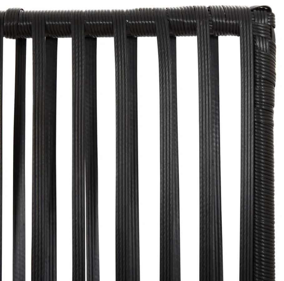fekete 5-paneles polyrattan térelválasztó