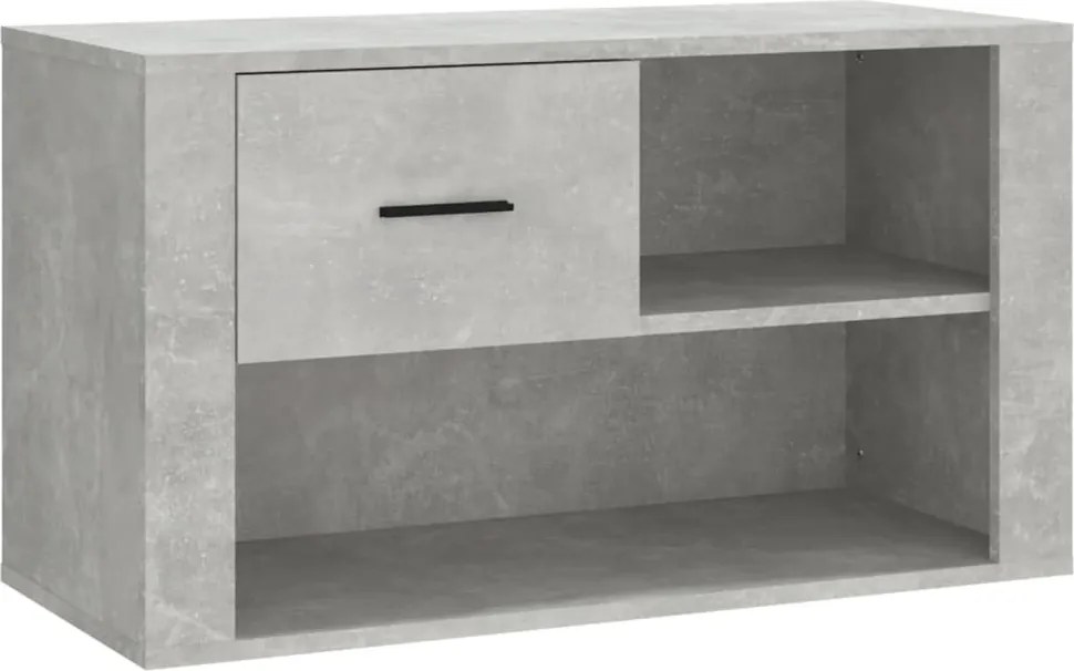vidaXL betonszürke szerelt fa cipőszekrény 80x35x45 cm
