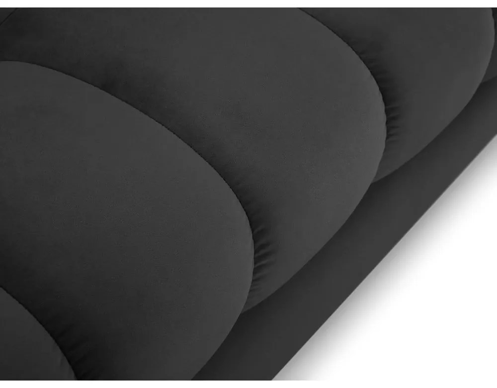 Bali sötétszürke bársony sarokkanapé, bal oldali - Cosmopolitan Design