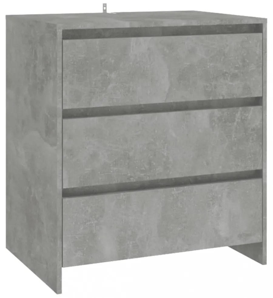 betonszürke szerelt fa tálalószekrény 70x41x75 cm