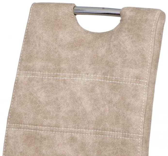 Modern étkezőszék vintage latte színben krómozott lábbal HC-486