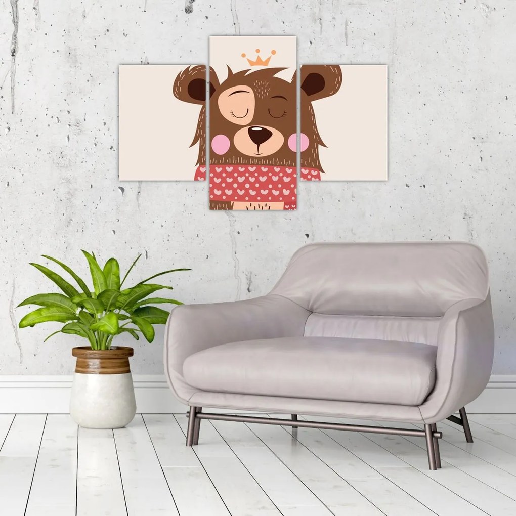 Kép - Teddy maci piros sállal (90x60 cm)