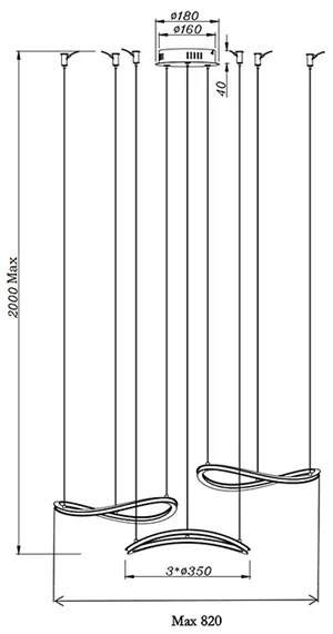 Fabas Luce 3711-47-102 - LED Csillár zsinóron TIRRENO LED/50W/230V