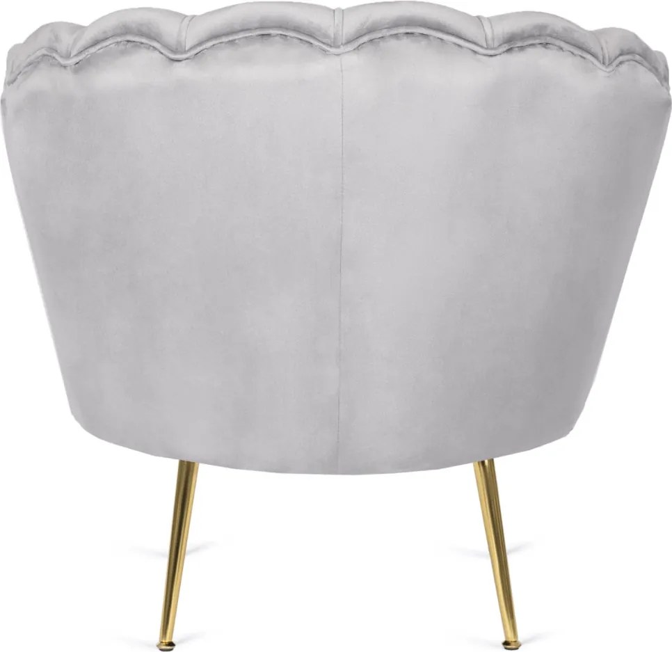 Fotel lábtartóval, szürke színben, velúr kárpittal GRAND