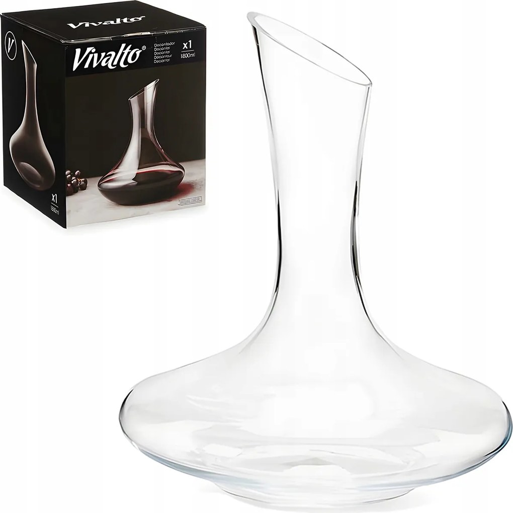 Kancsó Dekanter 1,8 L Üveg Borkiöntő Likőr Konyak Gyümölcslé Ajándék