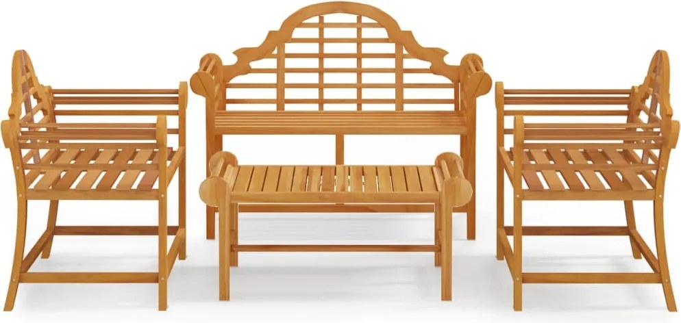 vidaXL 4 részes tömör tíkfa kerti ülőgarnitúra