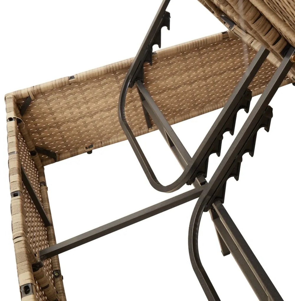 bézs polyrattan dupla napozóágy tetővel és függönyökkel