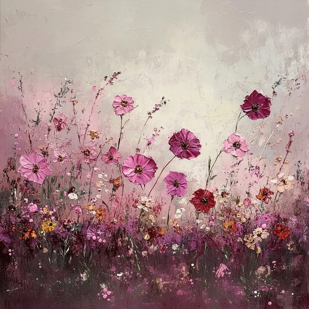 Canvas Vászonkép Természet Mező Kert Lila Virágok 40x40