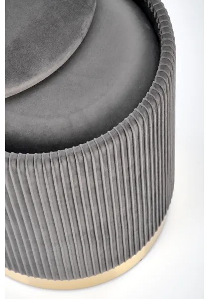 KÉSZLET 2x Taburet MONTY átm. 36/66 cm szürke/arany