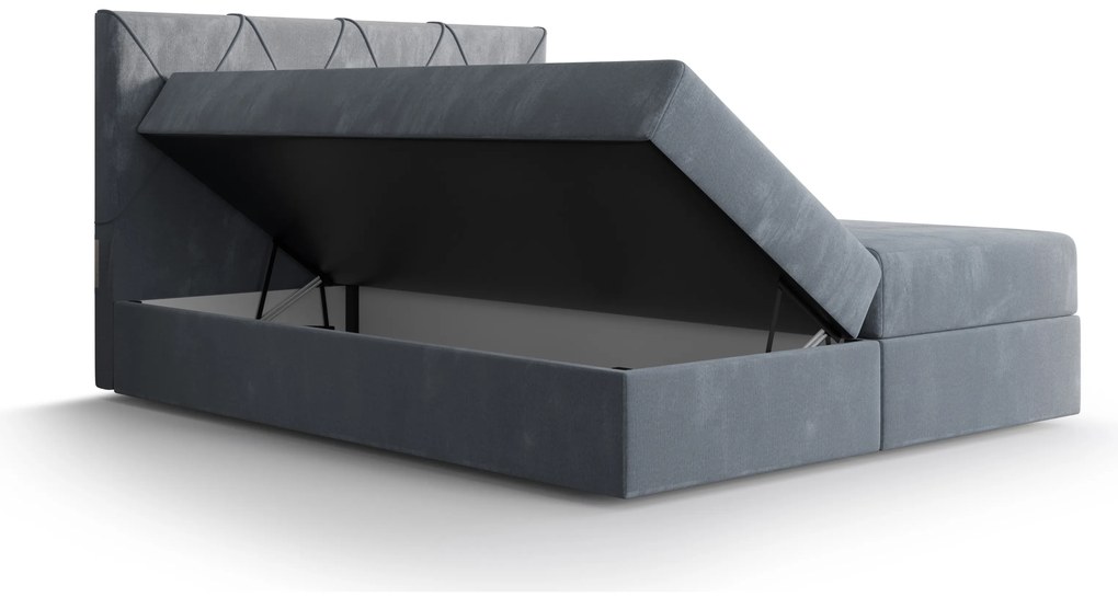 Franciaágy  Boxspring 180 cm Athena (bordó) (matraccal és tárolóhellyel). 1046374