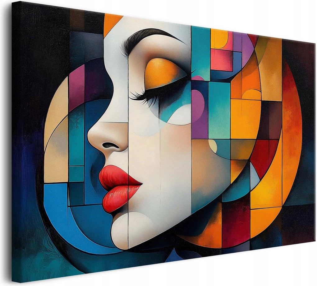 Nagy vászonkép Női portré Stílusos hálószoba dekoráció Kubizmus