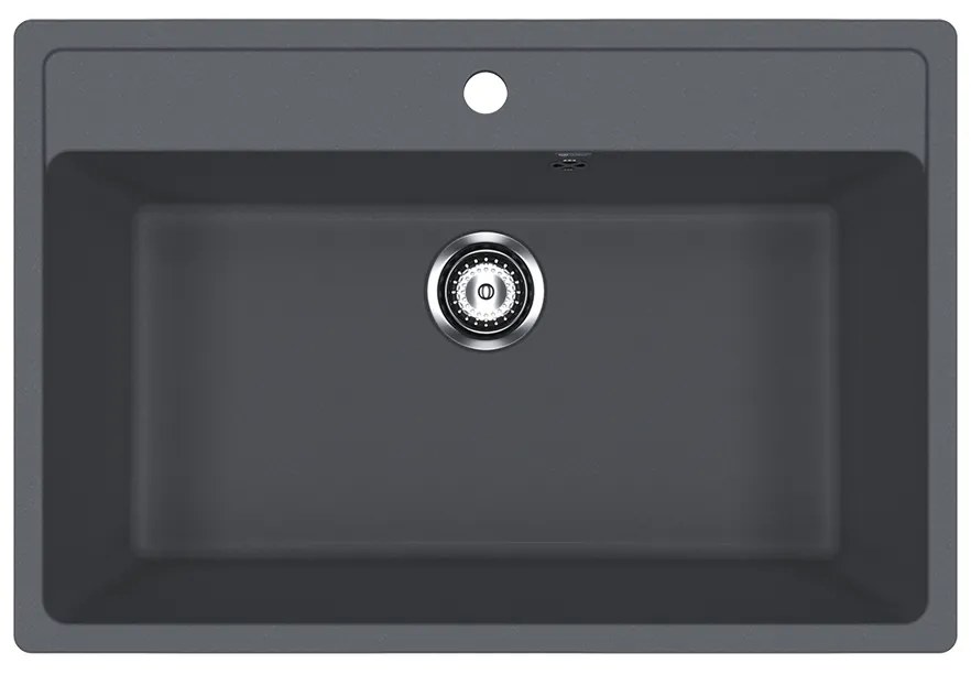 Ulgran U-600-343 Gránit Mosogatótálca - Egymedencés, Téglalap, Extra széles, Antracit