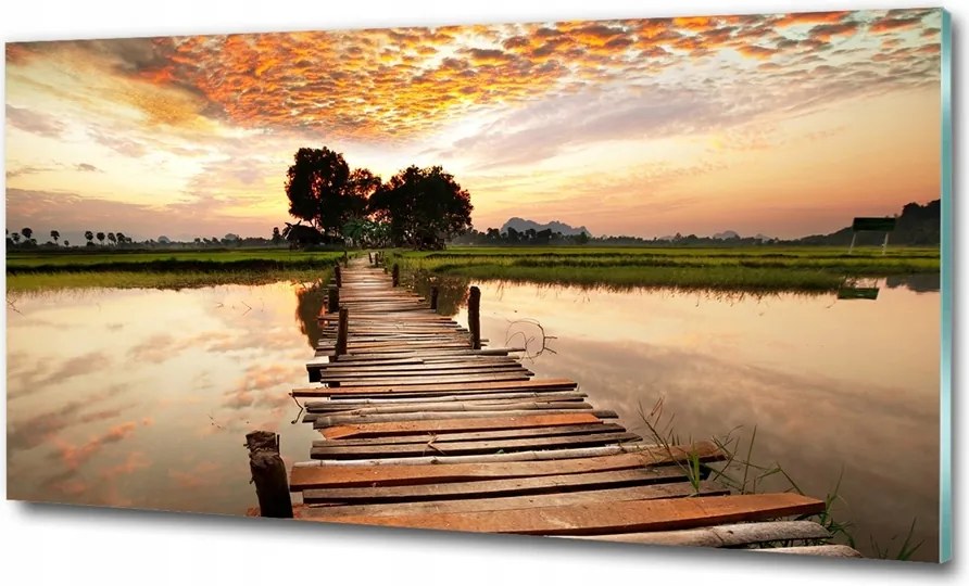 Fotó üvegkép Hullámtörő Temze 100x70