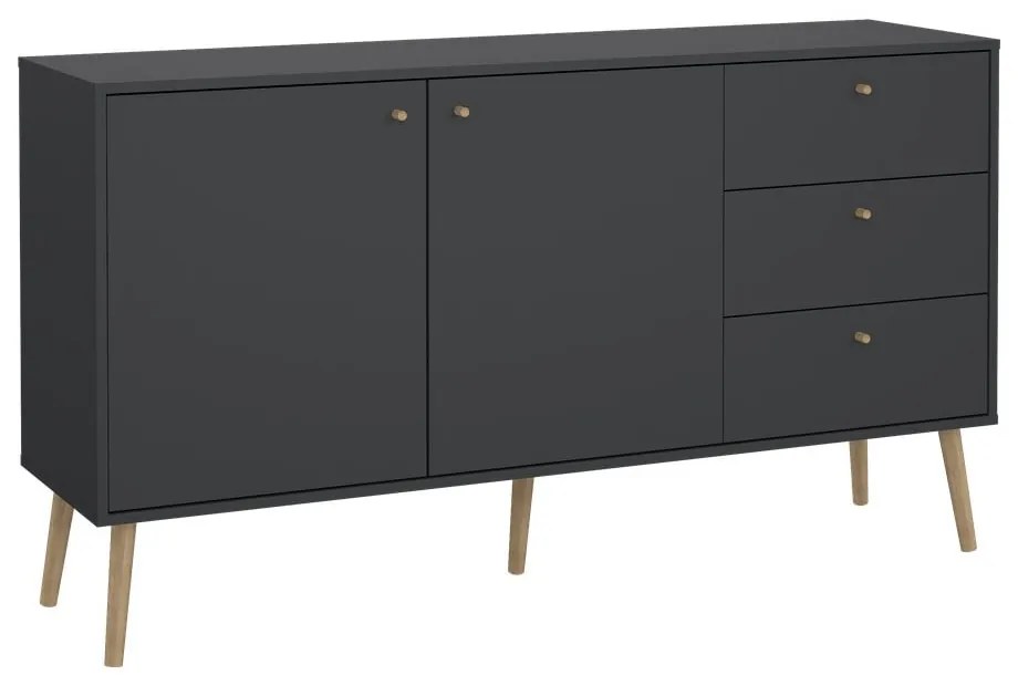 Antracitszürke alacsony komód 149x82 cm Bodo – Tvilum