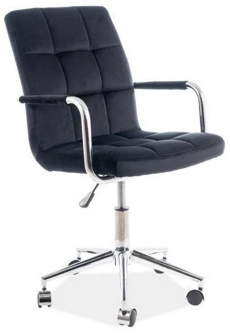 KEDE Q-022 VELVET gyerek szék, 51x87-97x40, bluvel 19, fekete