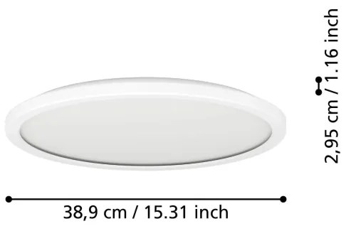 Eglo 901447 - LED fürdőszobai lámpa ROVITO 18,5W/230V, 38,9 cm, IP44, fehér