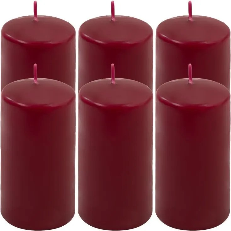 Gyertya készlet 11,5 cm Ø 6 cm 6 db bordó