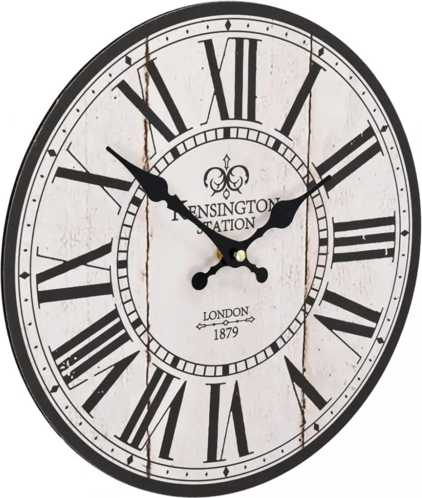 Vintage stílusú konyhai falióra london mintával, 30 cm átmérőjű