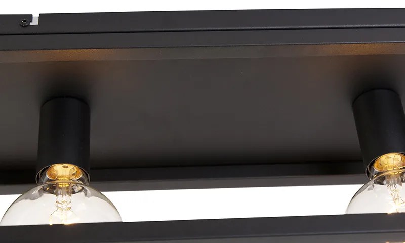 Ipari mennyezeti lámpa fekete 99,5 cm 4-lámpás - Cage