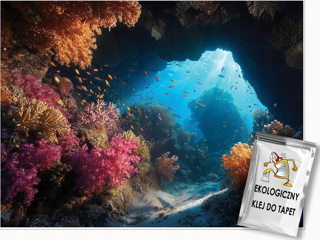 Fotótapéta Óceán Barlang 3D Zátony Hálószoba Nappali Tapéta Flizelina 400x280