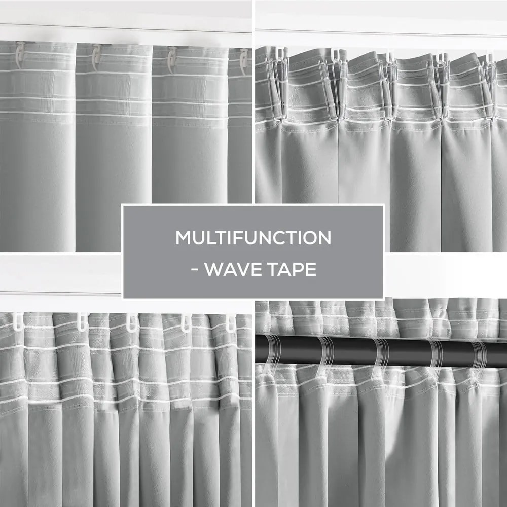Világosszürke sötétítő termo függöny 140x245 cm Pleat – Restilo