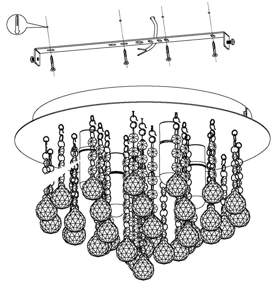 Eglo Almonte 94878 fürdőszobai mennyezeti lámpa, 4x2,5W G9 LED, 3000K, 4x360 lm, IP44